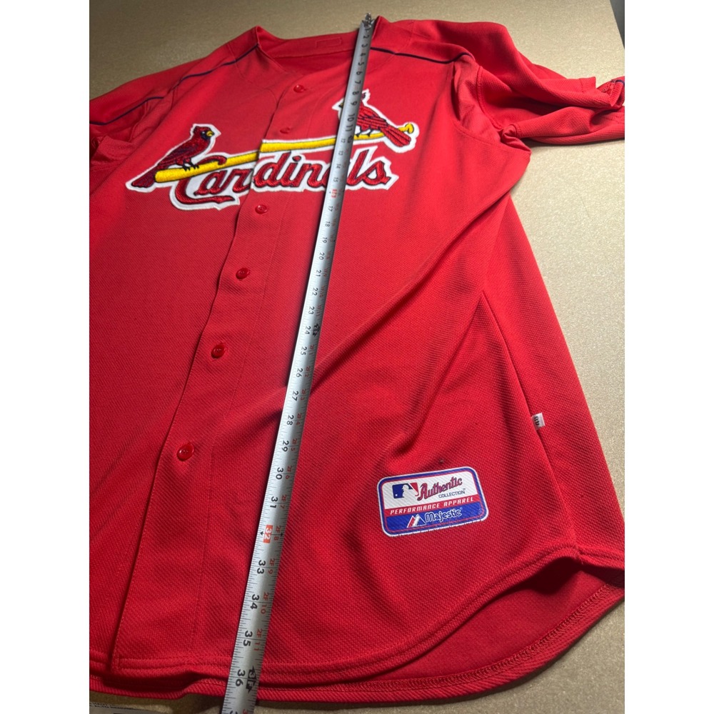 Majestic St Louis Cardinals MLB Authentic Red Jersey Mens 48 Number 9 Baseball - Picture 4 of 7